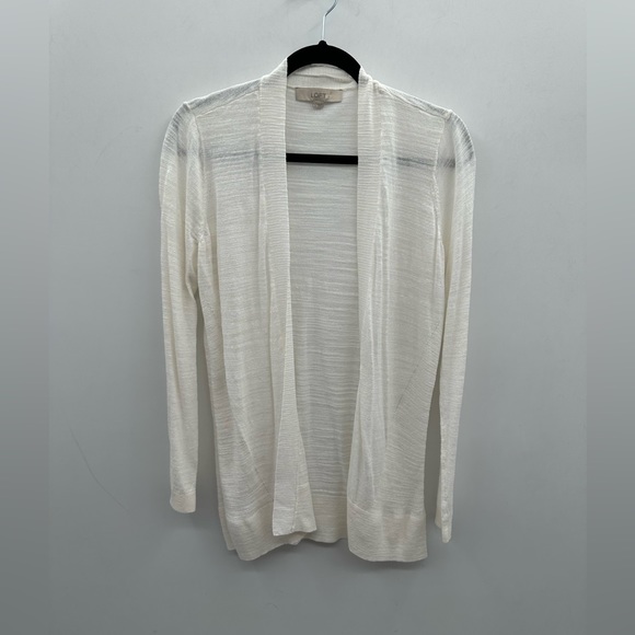 LOFT Sweaters - Loft white open lightweight woman’s cardigan. Small